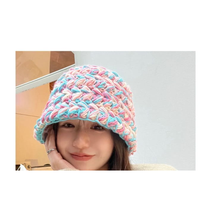 Melange Knit Bucket Hat - Hats