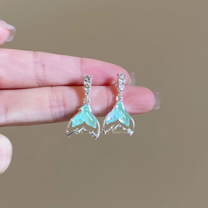 Mermaid Tail Rhinestone Drop Earring