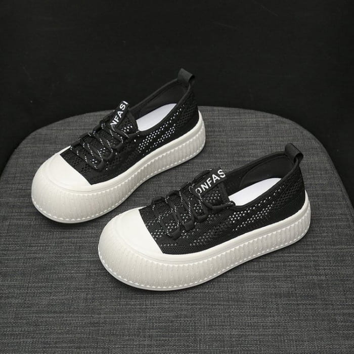 Mesh Panel Platform Sneakers