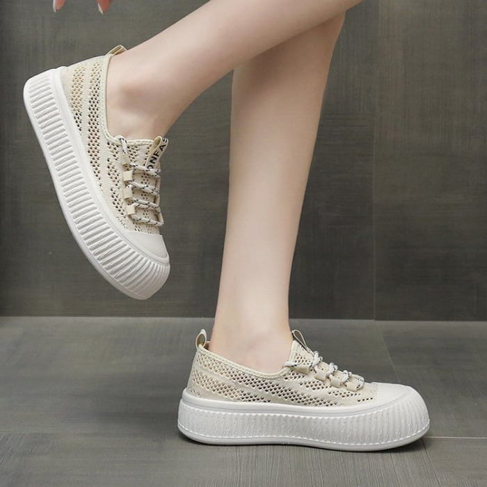 Mesh Panel Platform Sneakers