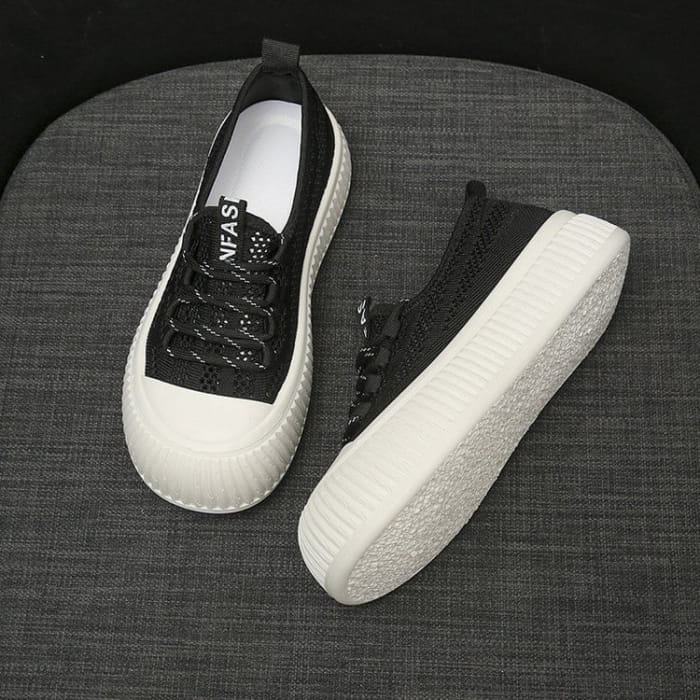 Mesh Panel Platform Sneakers