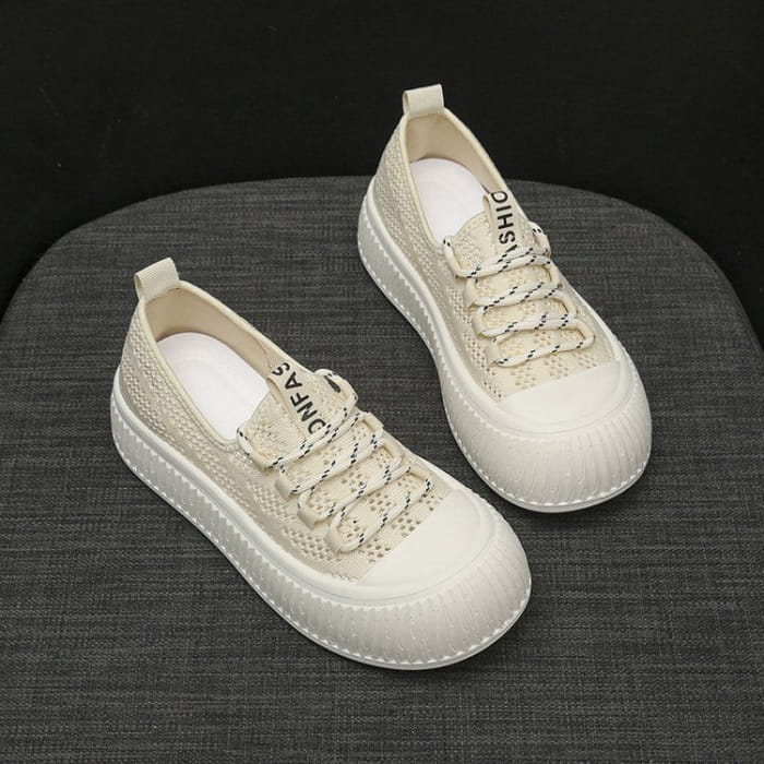 Mesh Panel Platform Sneakers