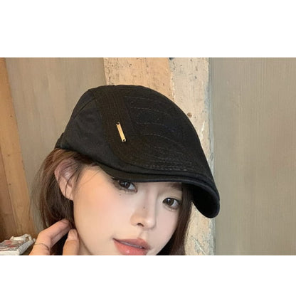 Metal Bar Flat Cap