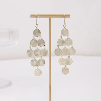 Metal Dangle Earring - E2319-1 - 1 Pair - Gold / One Size