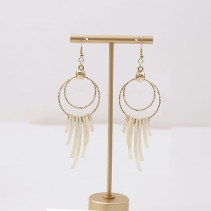 Metal Dangle Earring - E2350 - 1 Pair - Gold / One Size