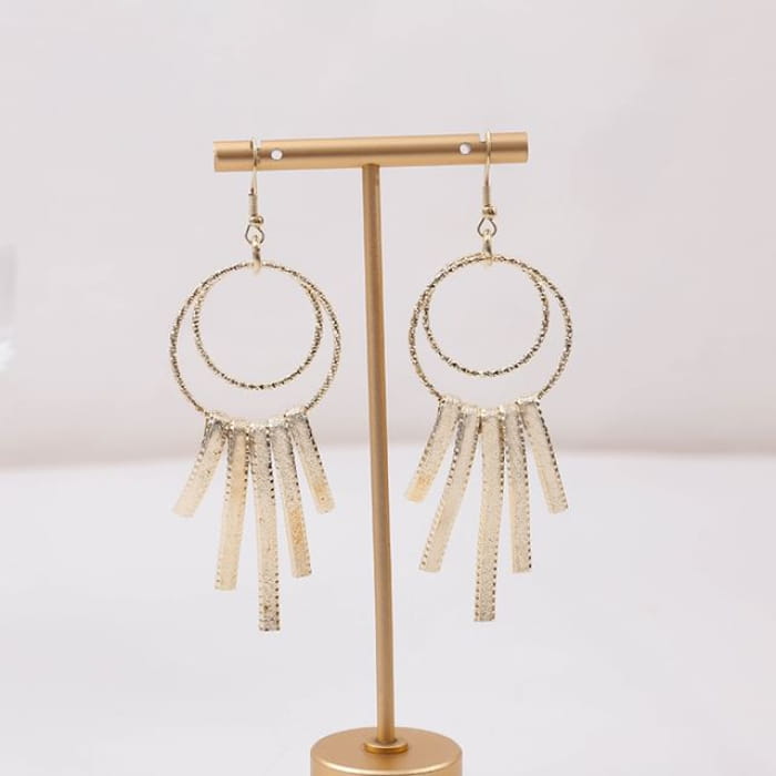 Metal Dangle Earring - E2351 - 1 Pair - Gold / One Size