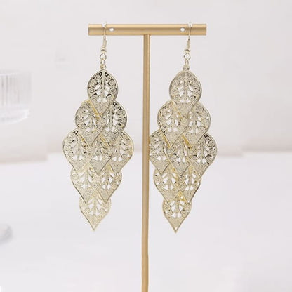 Metal Dangle Earring - E2645 - 1 Pair - Gold / One Size