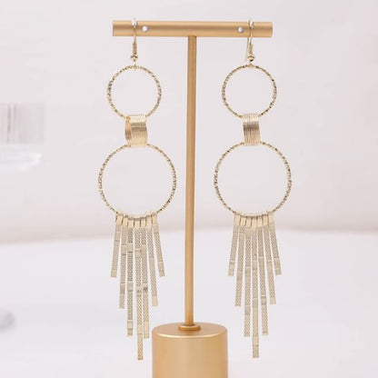 Metal Dangle Earring - E2695-1 - 1 Pair - Gold / One Size