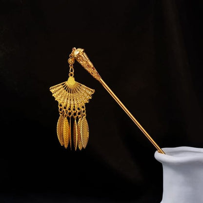 Metal Fringe Hair Pin - F62 - Gold / One Size - Accessories