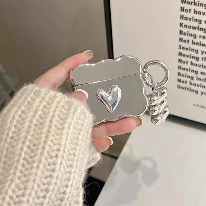 Metal Heart Airpods Case - AirPods