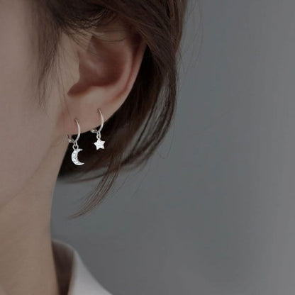 Moon / Star Alloy Drop Earring