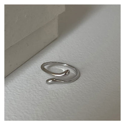 Moonstone Alloy Open Ring / Irregular - J3662 - Silver