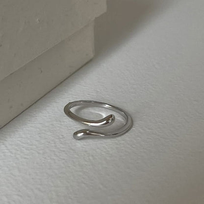 Moonstone Alloy Open Ring / Irregular - J3662 - Silver