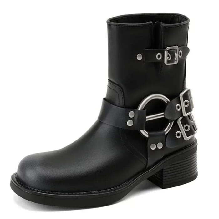 Motorcycle Buckle Boots