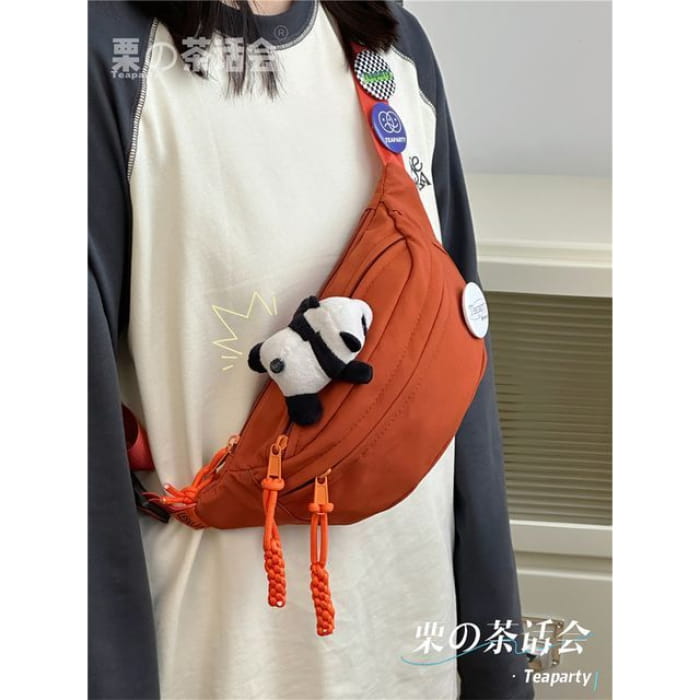 Multi-Pocket Belt Bag / Charm / Set - With Panda