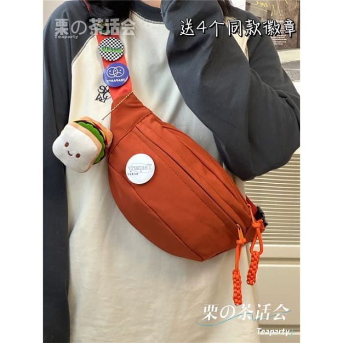 Multi-Pocket Belt Bag / Charm / Set - With Toast