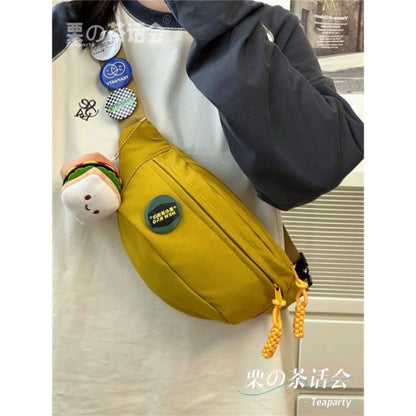 Multi-Pocket Belt Bag / Charm / Set - With Toast - Yellow