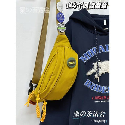 Multi-Pocket Belt Bag / Charm / Set - Yellow / One Size