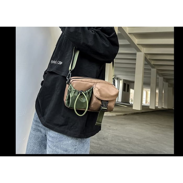 Multi-Pocket Buckled Crossbody Bag