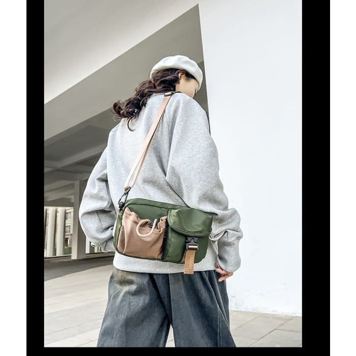 Multi-Pocket Buckled Crossbody Bag