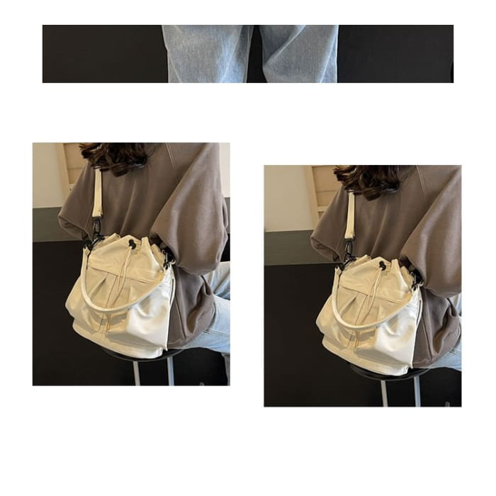 Multi-Pocket Drawstring Bucket Bag