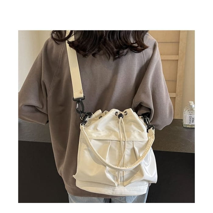 Multi-Pocket Drawstring Bucket Bag