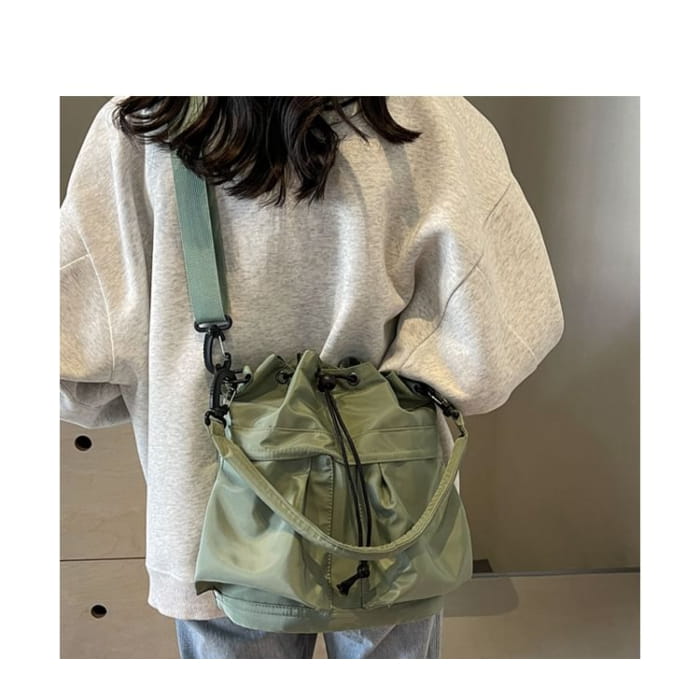 Multi-Pocket Drawstring Bucket Bag