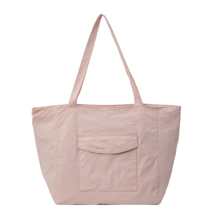 Multi-Pocket Tote Bag - Pink / One Size