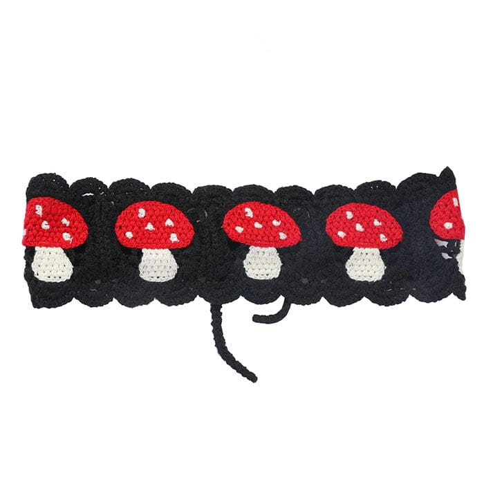 Mushroom Crochet Headband - Standart / Black - Other