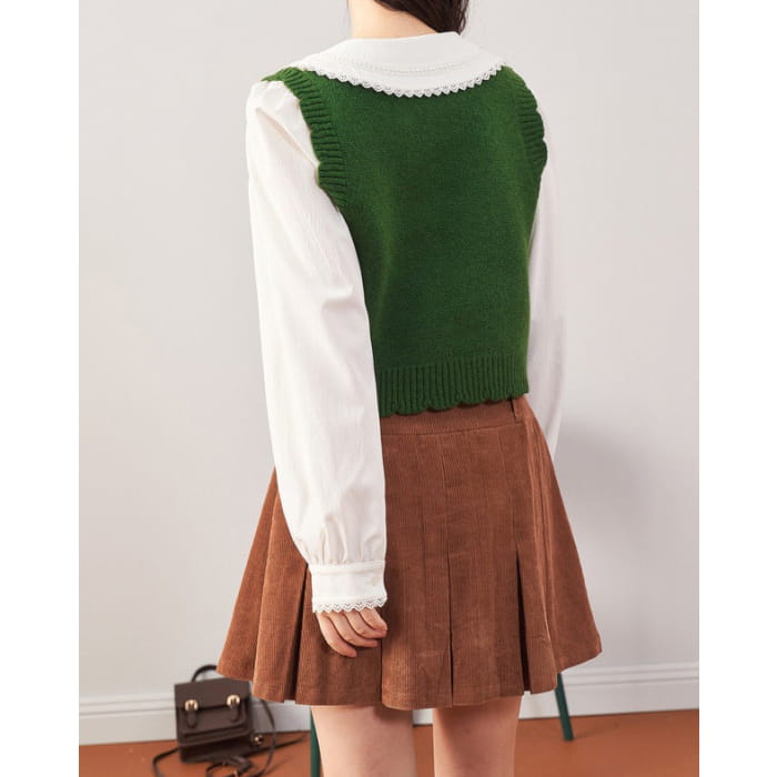 Mushroom Green Knit Vest