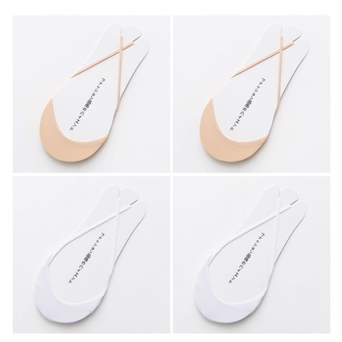 No - 2 Pairs - Nude / White / One Size