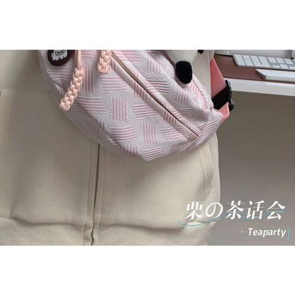 Patterned Belt Bag / Charm / Set - Handbags