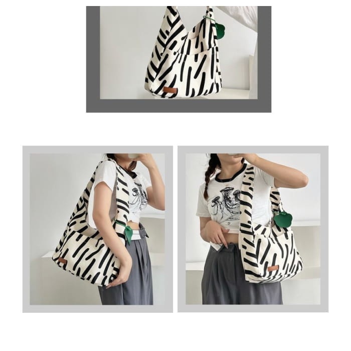 Patterned Canvas Tote Bag