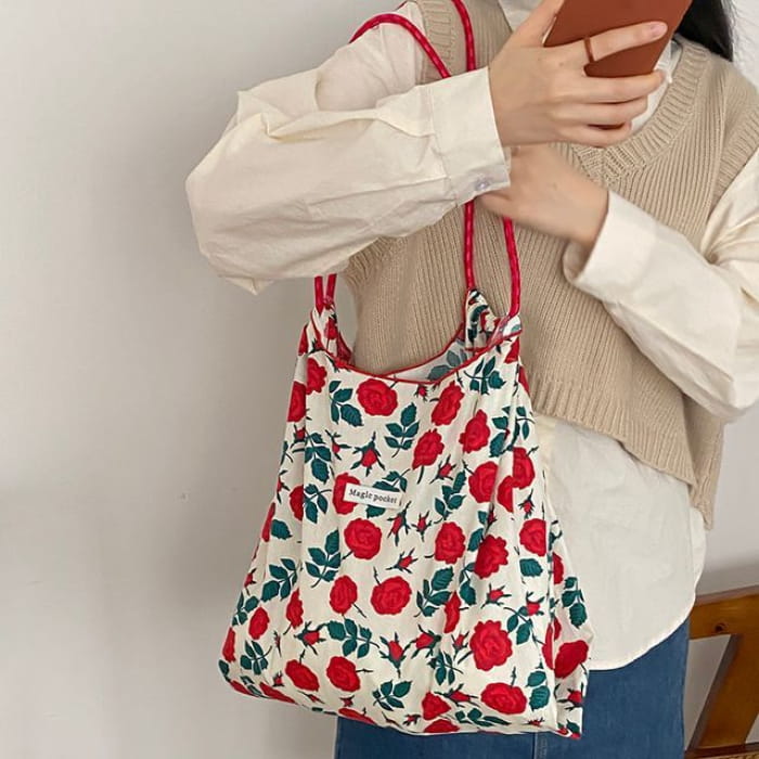 Patterned Print Tote Bag - Without Shoulder Strap - 09