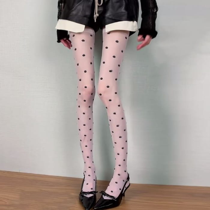 Paw Print Sheer Tights