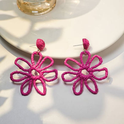 Perforated Floral Drop Earring - 1 Pair - E6084-6 - Rose