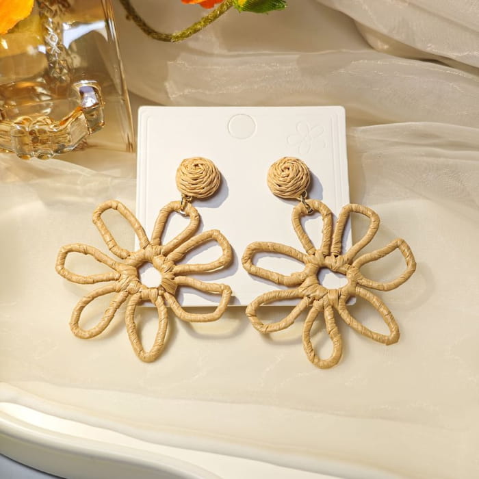 Perforated Floral Drop Earring - jewelry