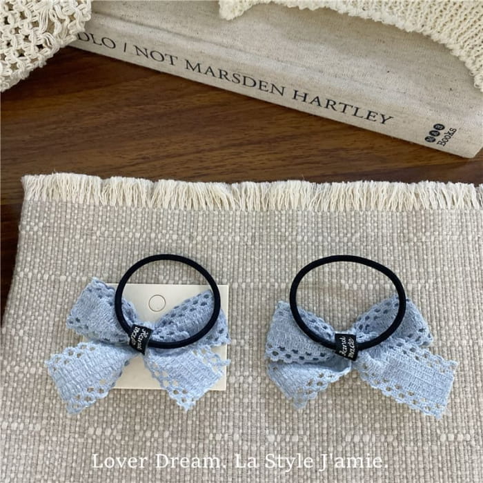 Perforated Plain Bow Hair Clip / Tie