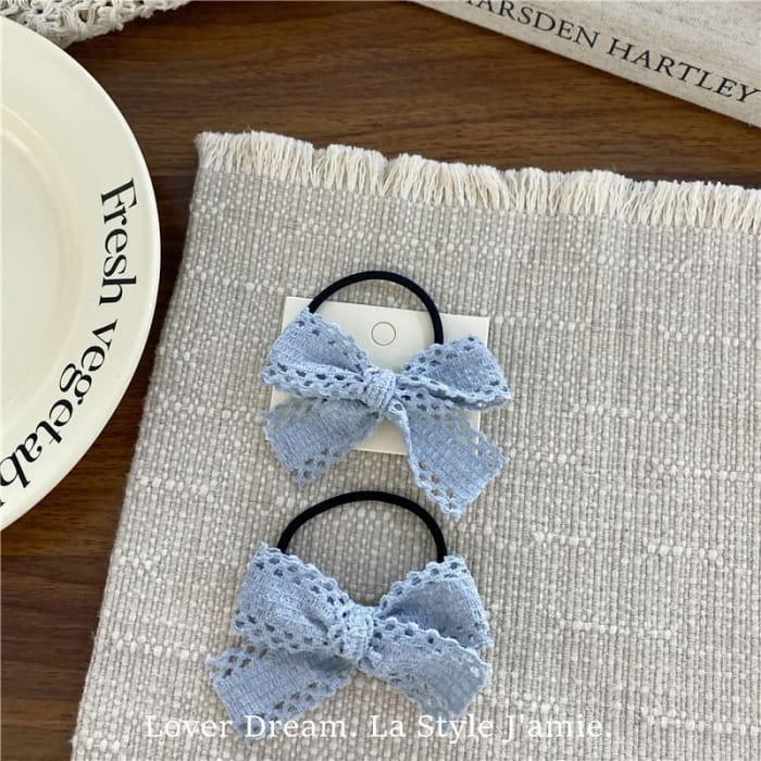 Perforated Plain Bow Hair Clip / Tie