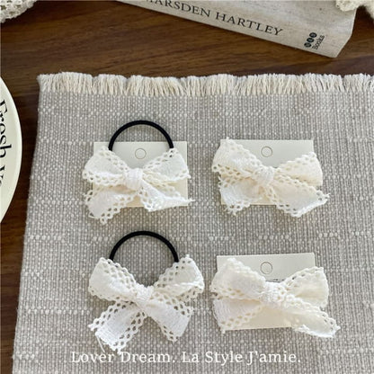 Perforated Plain Bow Hair Clip / Tie