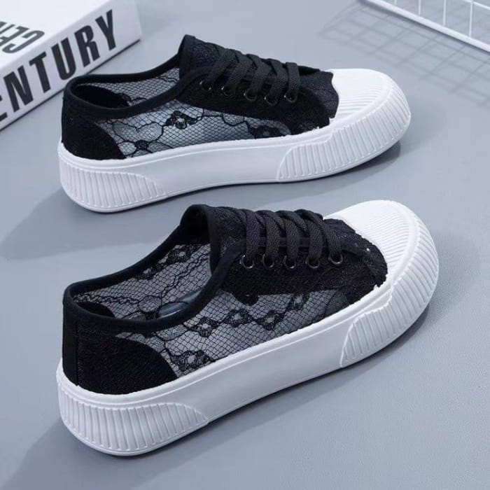 Perforated Platform Sneakers