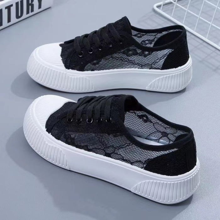 Perforated Platform Sneakers