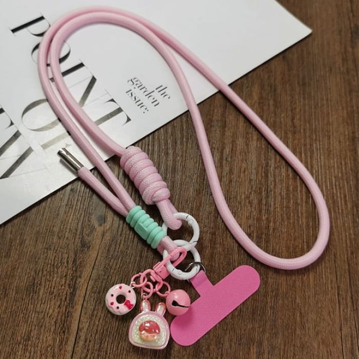 Phone Charm / Lanyard / Pad / Set - With Bell & - Pink