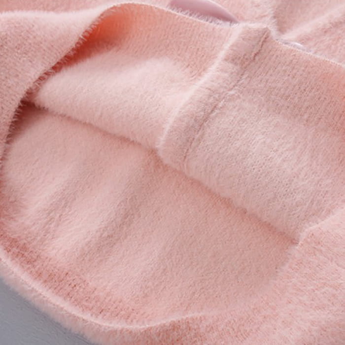 Pink Bow Knot V-neck Cardigan Sweater Slip Dress Set