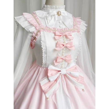 Pink Bow Lolita Sweet Dress - Modern Hanfu