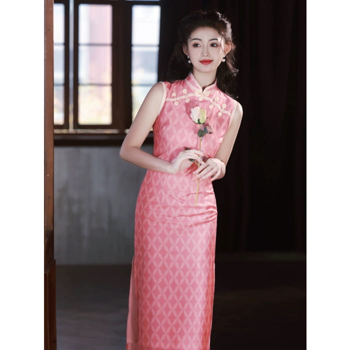 Pink Elegant Cheongsam - Female Hanfu