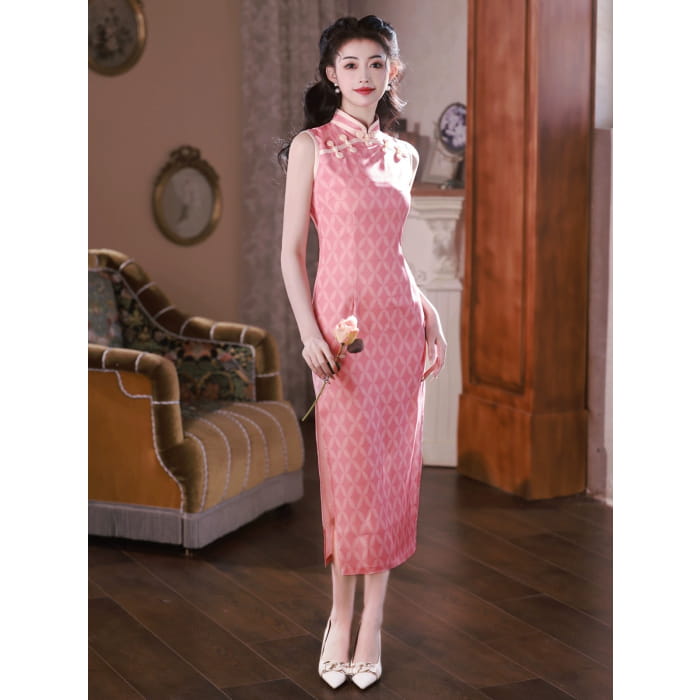 Pink Elegant Cheongsam - S - Female Hanfu