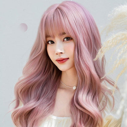 Pink Lolita Natural Long Big Wavy Wig - One Size