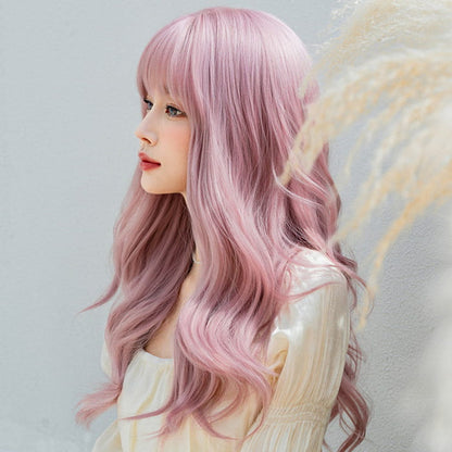 Pink Lolita Natural Long Big Wavy Wig - One Size