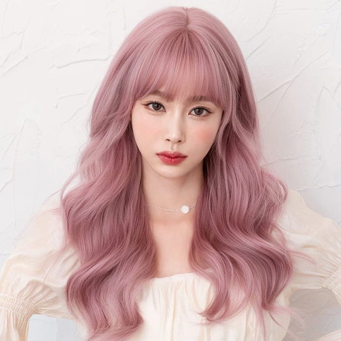 Pink Lolita Natural Long Big Wavy Wig - One Size